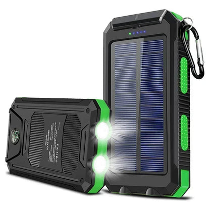 20000mAh Solar Power Bank – Waterproof, Shockproof Portable Charger with Compass and LED Flashlight
