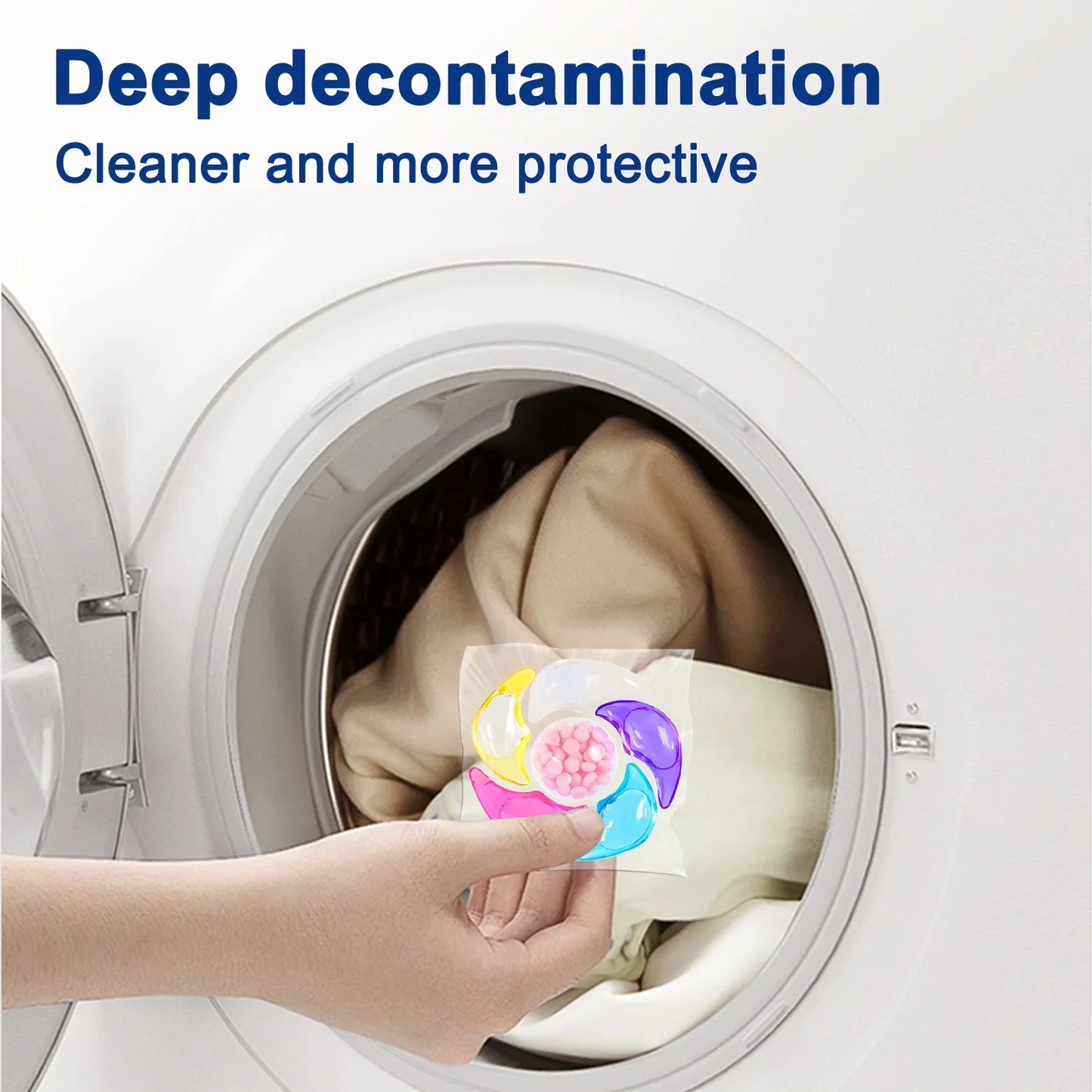 6-in-1 Laundry Beads – Eco-Friendly Washing Capsules with Rose Fragrance (30 Pcs)