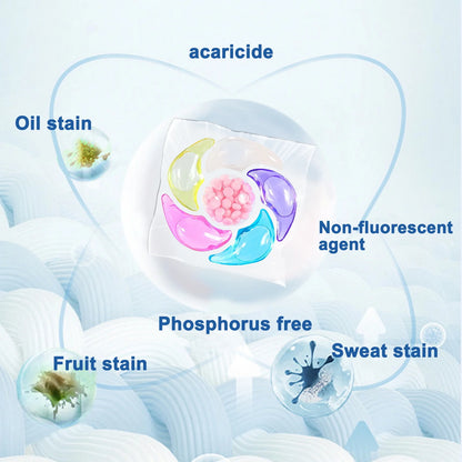 6-in-1 Laundry Beads – Eco-Friendly Washing Capsules with Rose Fragrance (30 Pcs)