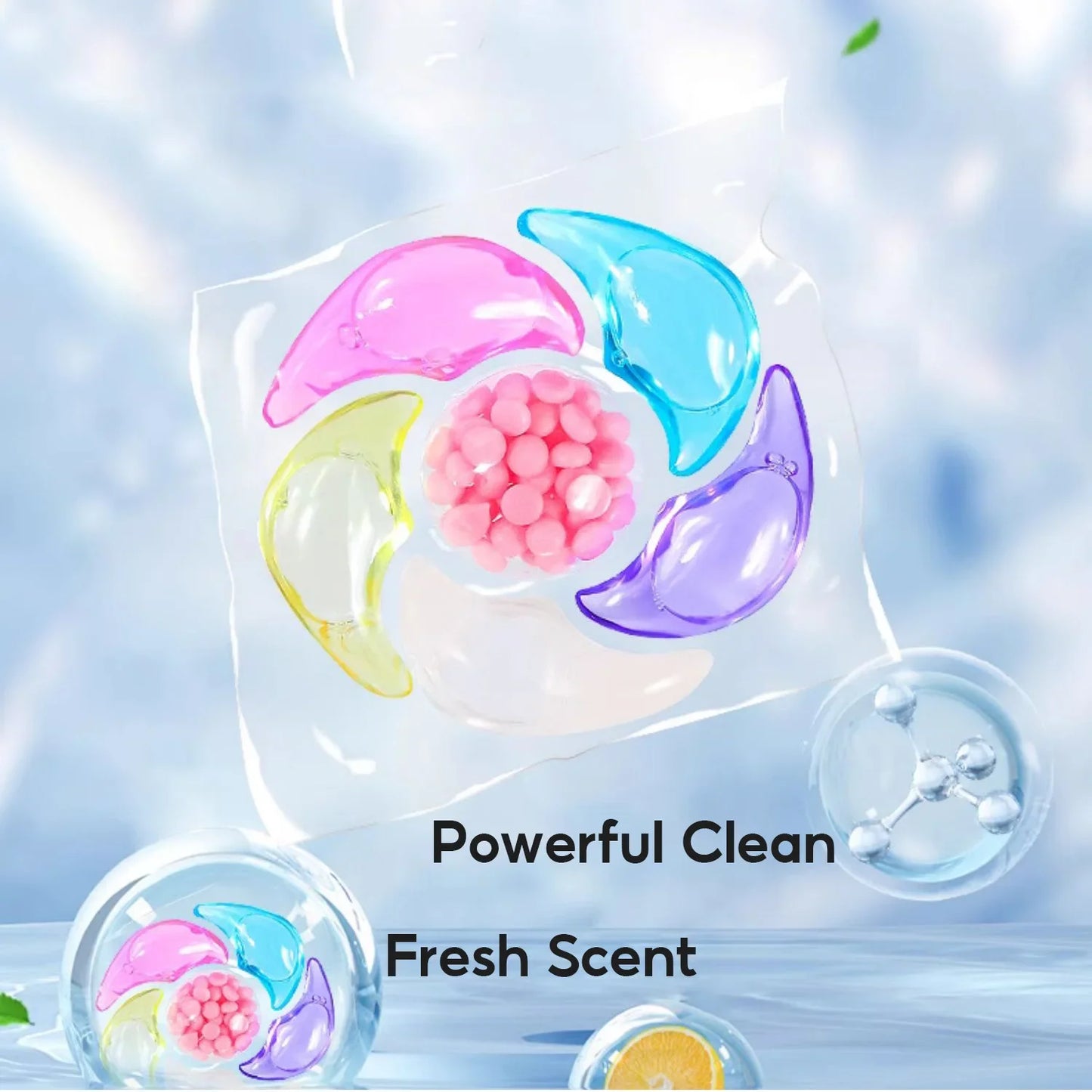 6-in-1 Laundry Beads – Eco-Friendly Washing Capsules with Rose Fragrance (30 Pcs)