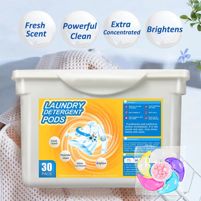 6-in-1 Laundry Beads – Eco-Friendly Washing Capsules with Rose Fragrance (30 Pcs)