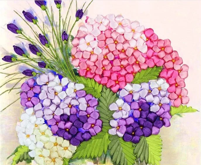 Flower Vase Ribbon embroidery Kit - Eco - friendly | Cozyield