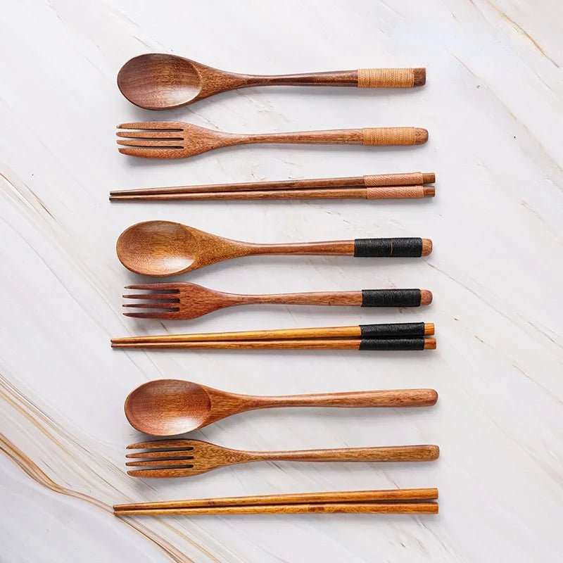 Handmade Japanese Natural Wood Utensil Set - Eco - friendly | Cozyield