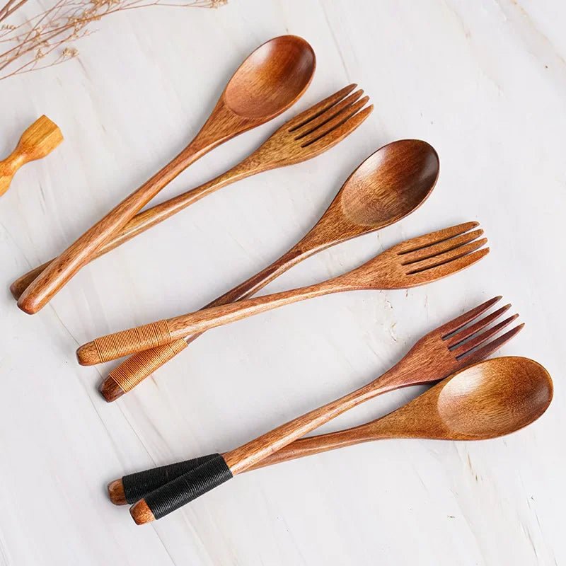 Handmade Japanese Natural Wood Utensil Set - Eco - friendly | Cozyield