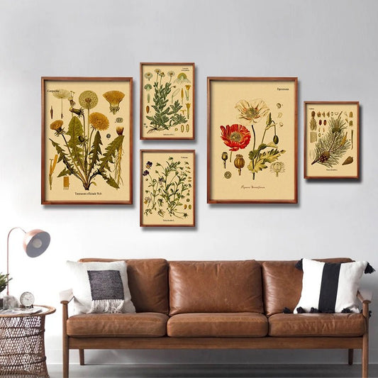Retro Botanical Prints Posters - Eco - friendly | Cozyield